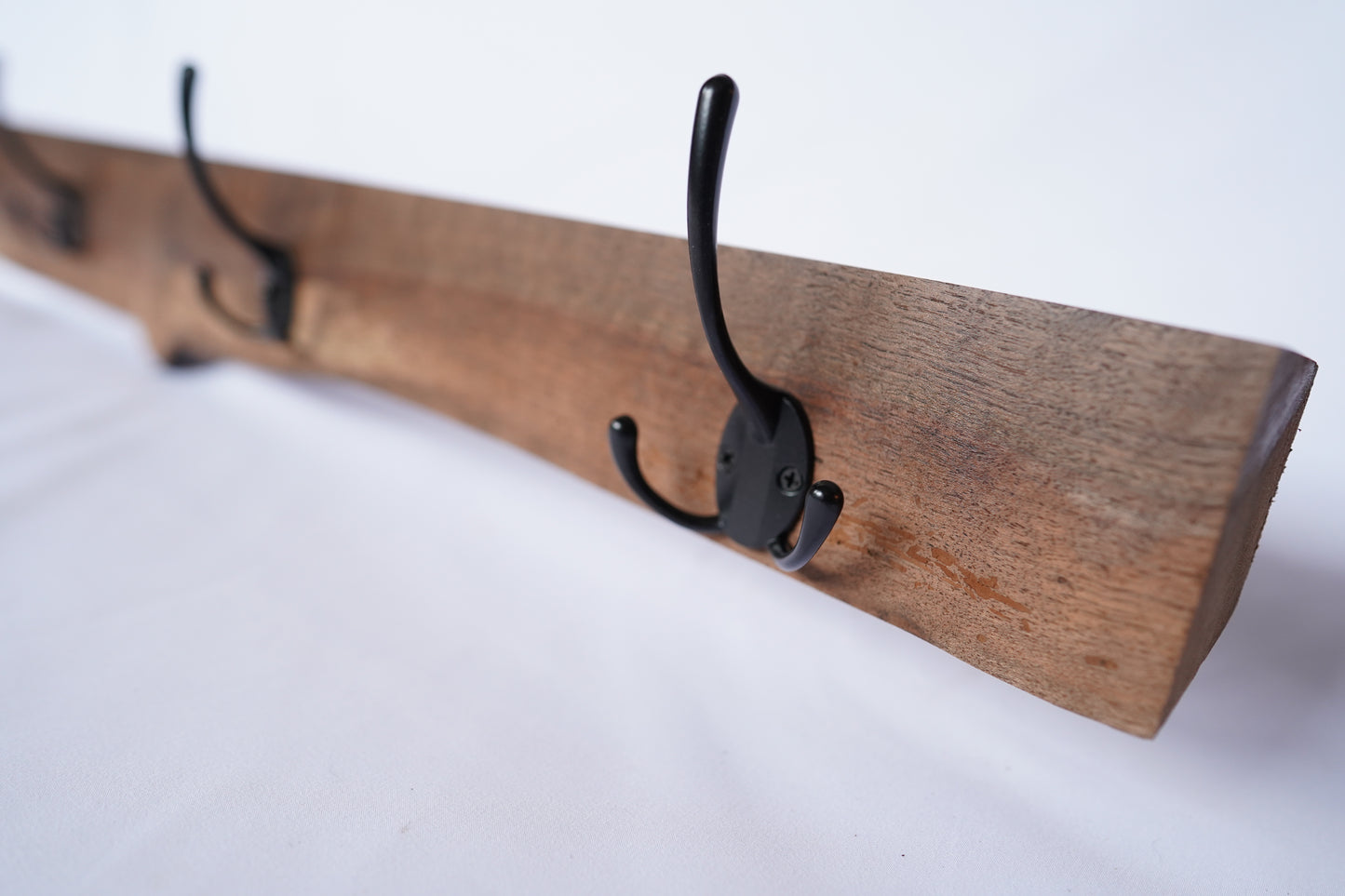 Black Walnut | Live Edge | Coat, Towel, Blanket Wall Hanging | Hand Rubbed Finish | Mudroom to Living Room Décor | Hangers included