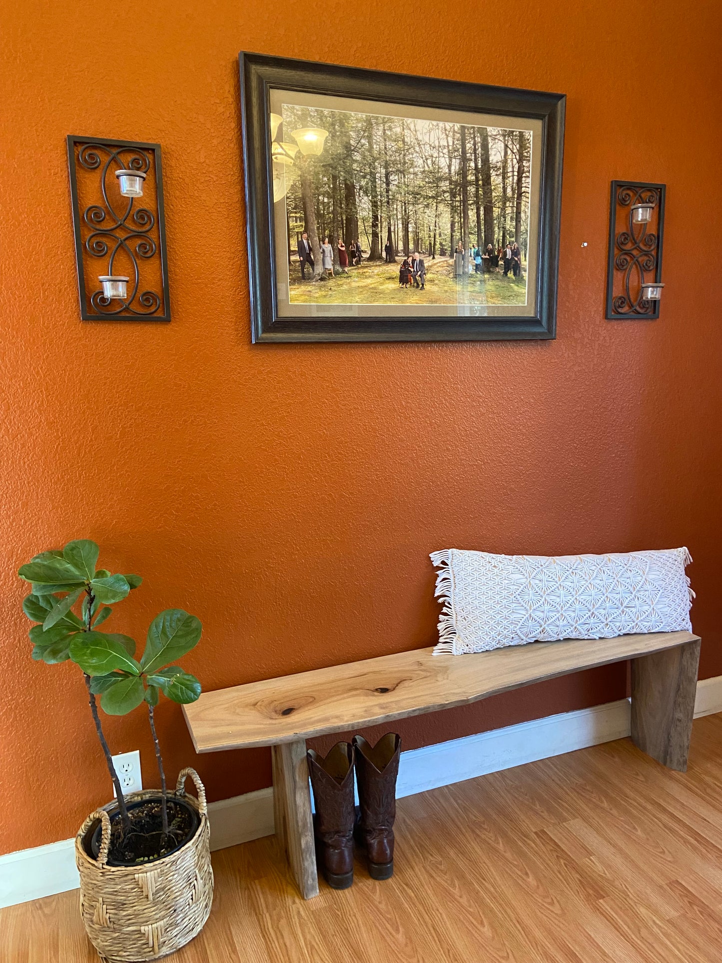 Rare Camphor Waterfall | Live Edge Accent | Entryway, Hall, Foyer, Bedroom, Office Furniture | One of a Kind |