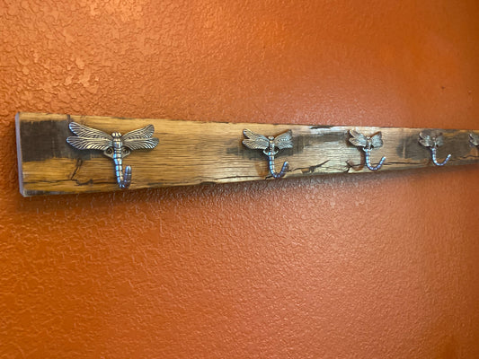 front_view_white_oak_rack_with_dragonfly_hooks