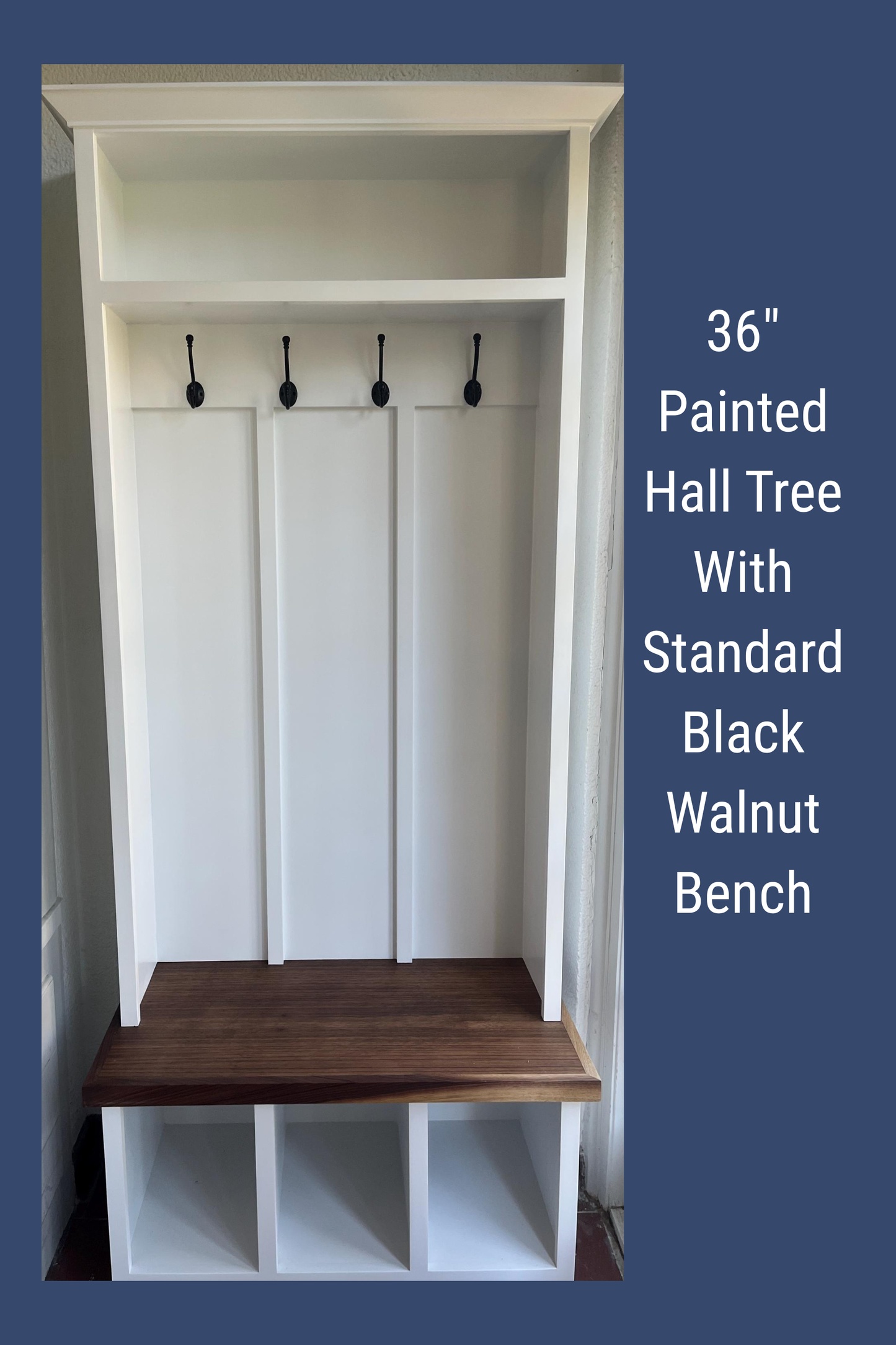 Painted Hall Tree for Entryway, Living & Mudroom