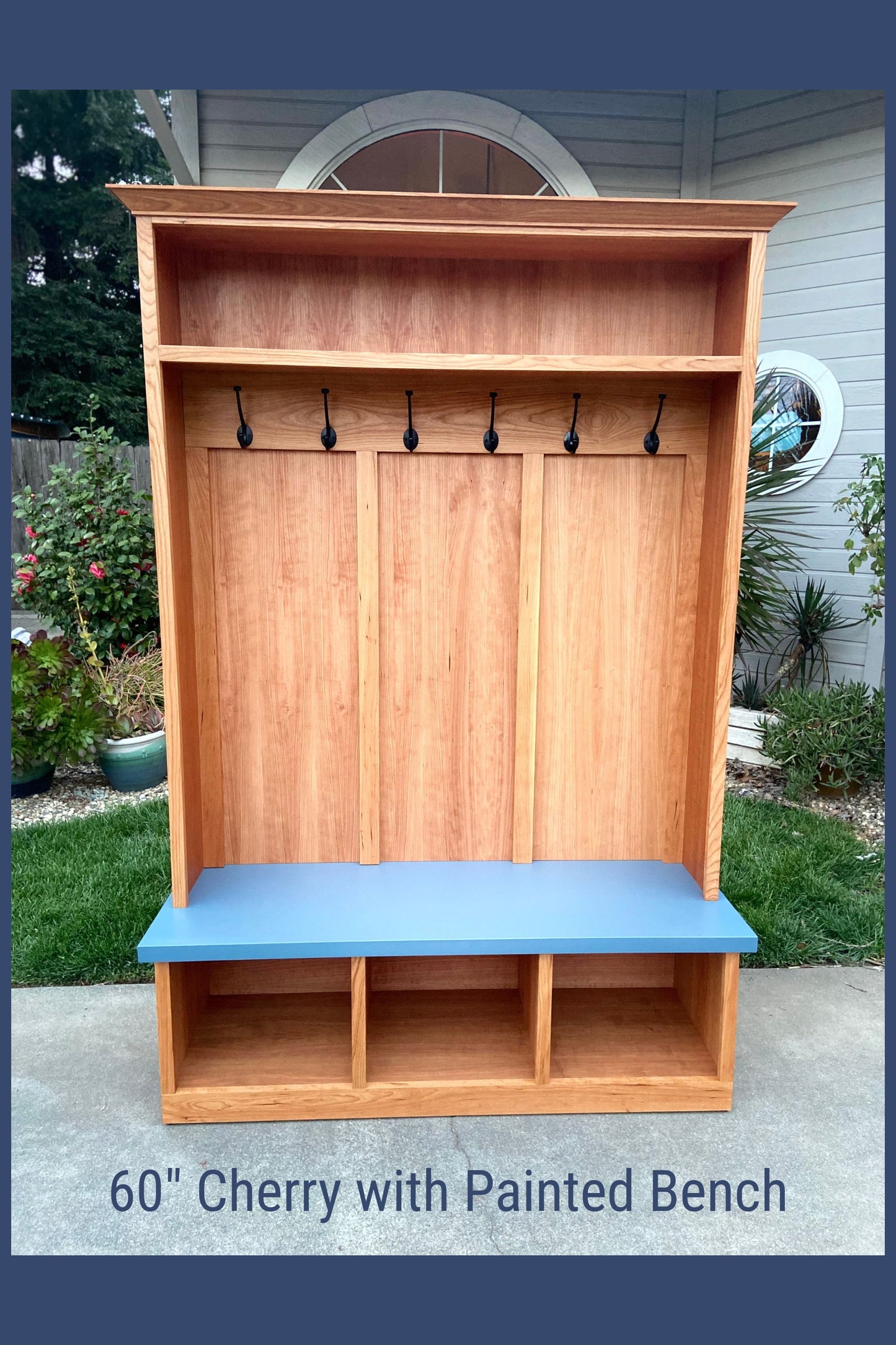 Handcrafted Wooden Hall Tree with Bench | Entryway Storage & Coat Rack