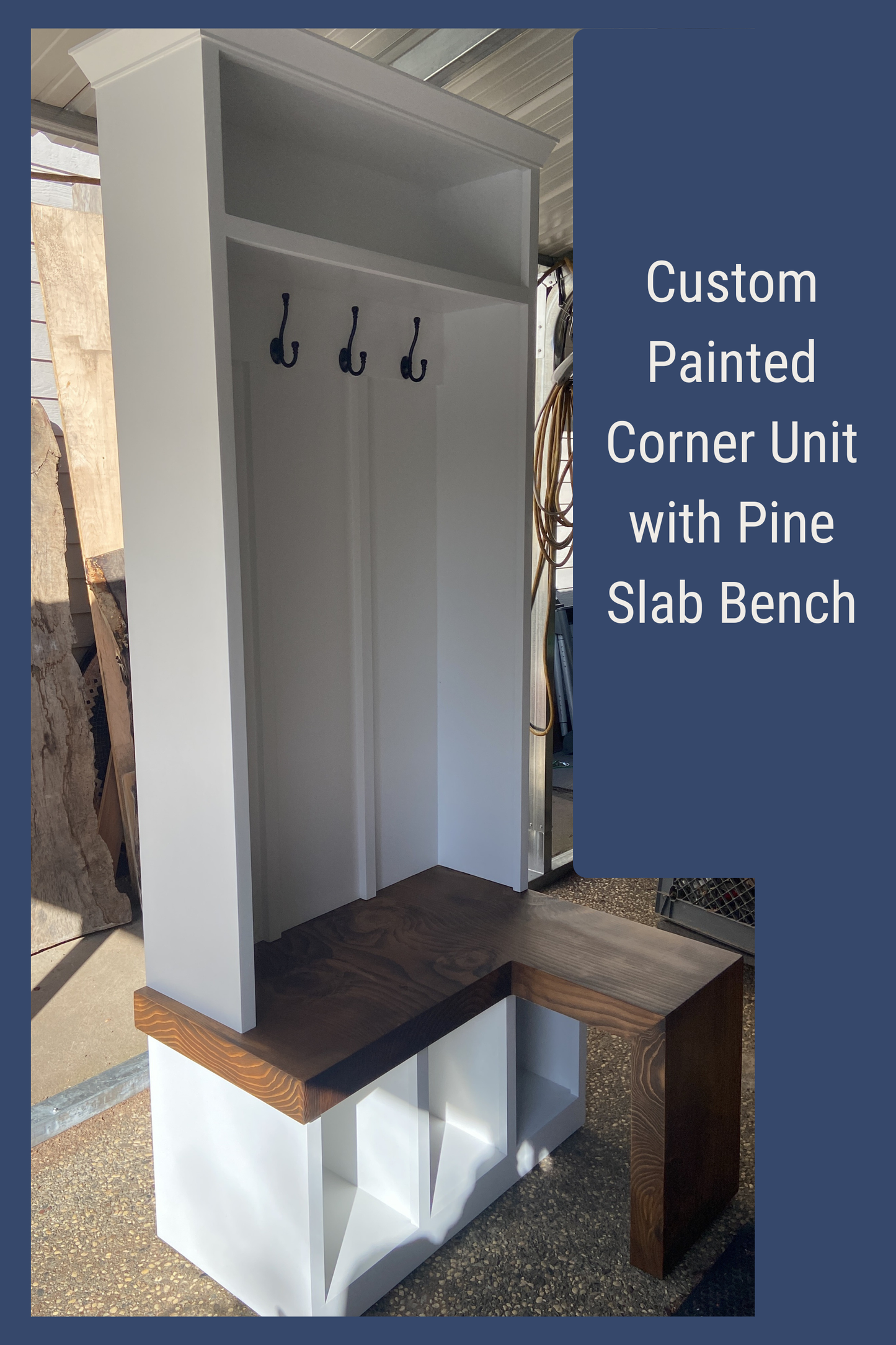 Painted Hall Tree for Entryway, Living & Mudroom