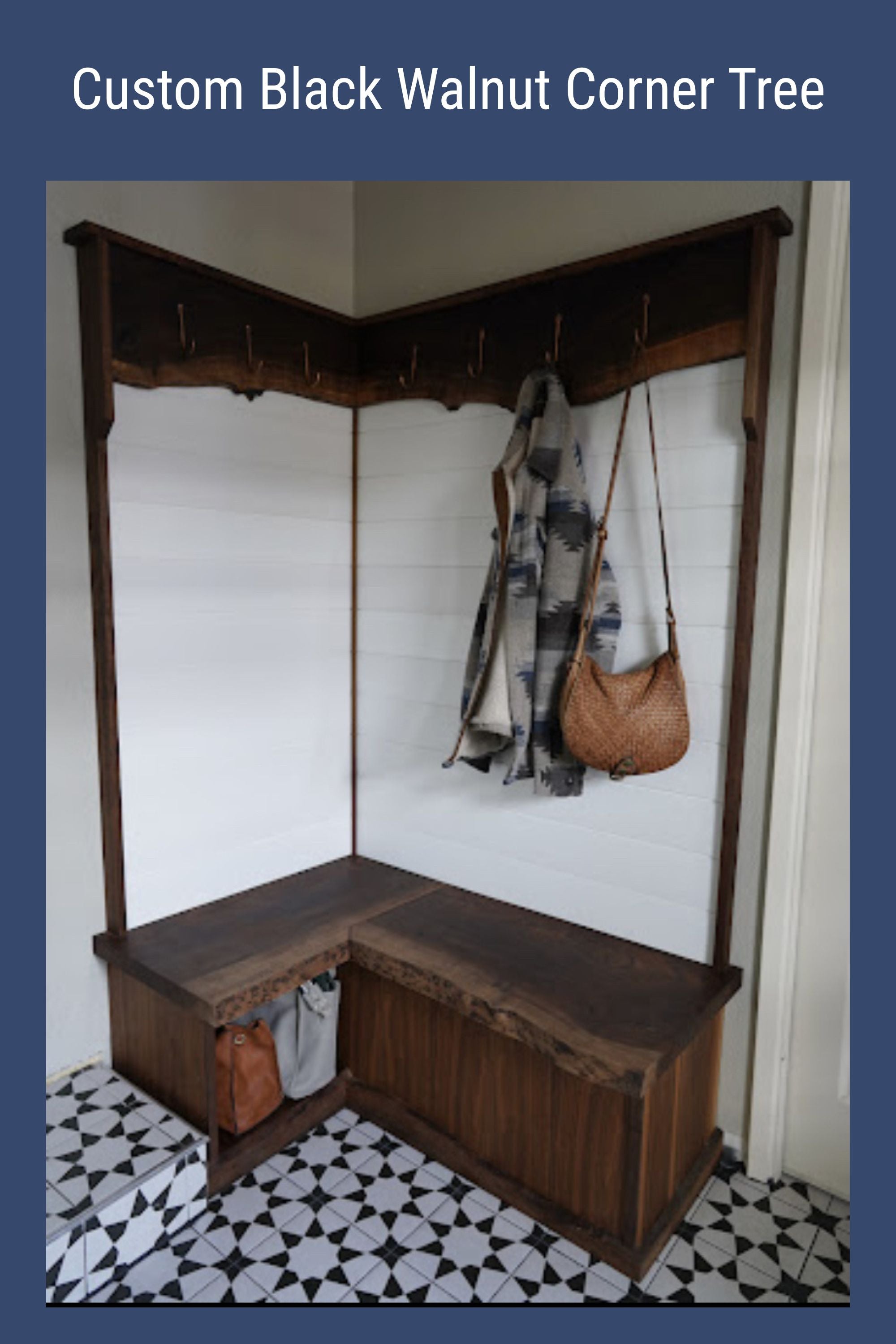 Black Walnut Wooden Coat Wall Rack & Hall Tree – North Rim Furniture