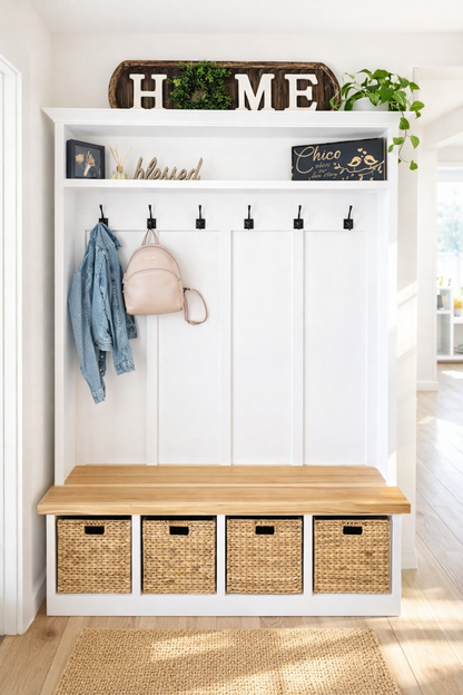 Painted Hall Tree for Entryway, Living & Mudroom