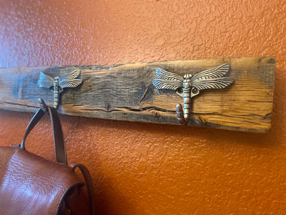 Reclaimed White Oak | Coat, Towel, Blanket Wall Hanging | Mudroom to Living Room Décor | Dragonfly Hardware | Hangers Included