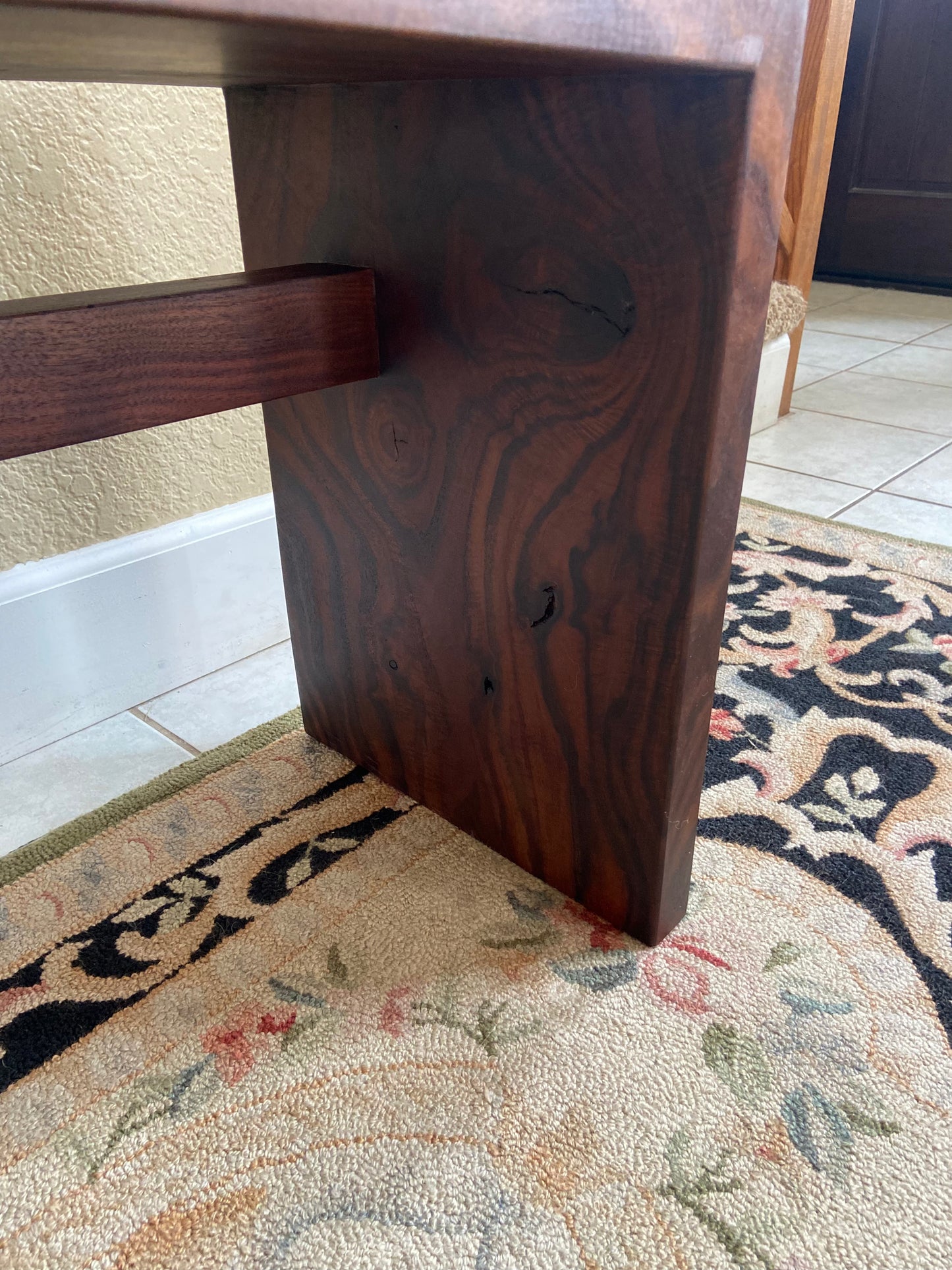 Black Walnut Waterfall Bench | Live Edge Accent | Entryway, Hall, Foyer, Bedroom, Office Furniture | One of a Kind |