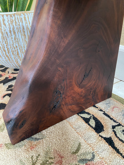 Black Walnut Waterfall Bench | Live Edge Accent | Entryway, Hall, Foyer, Bedroom, Office Furniture | One of a Kind |