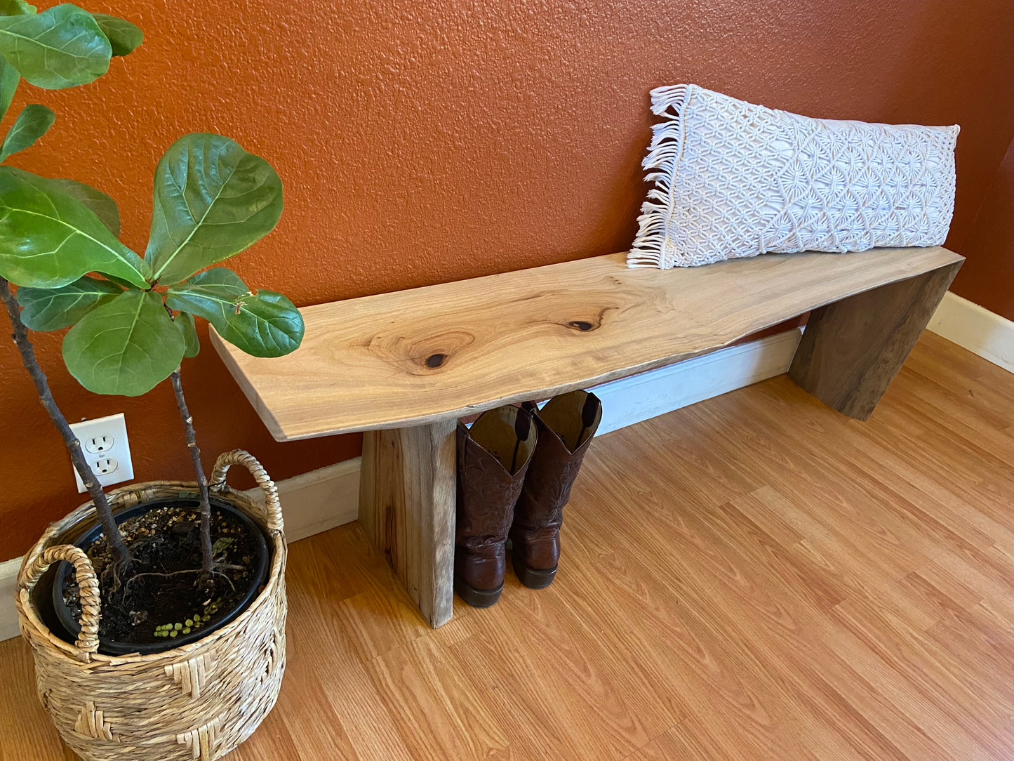 Rare Camphor Waterfall | Live Edge Accent | Entryway, Hall, Foyer, Bedroom, Office Furniture | One of a Kind |
