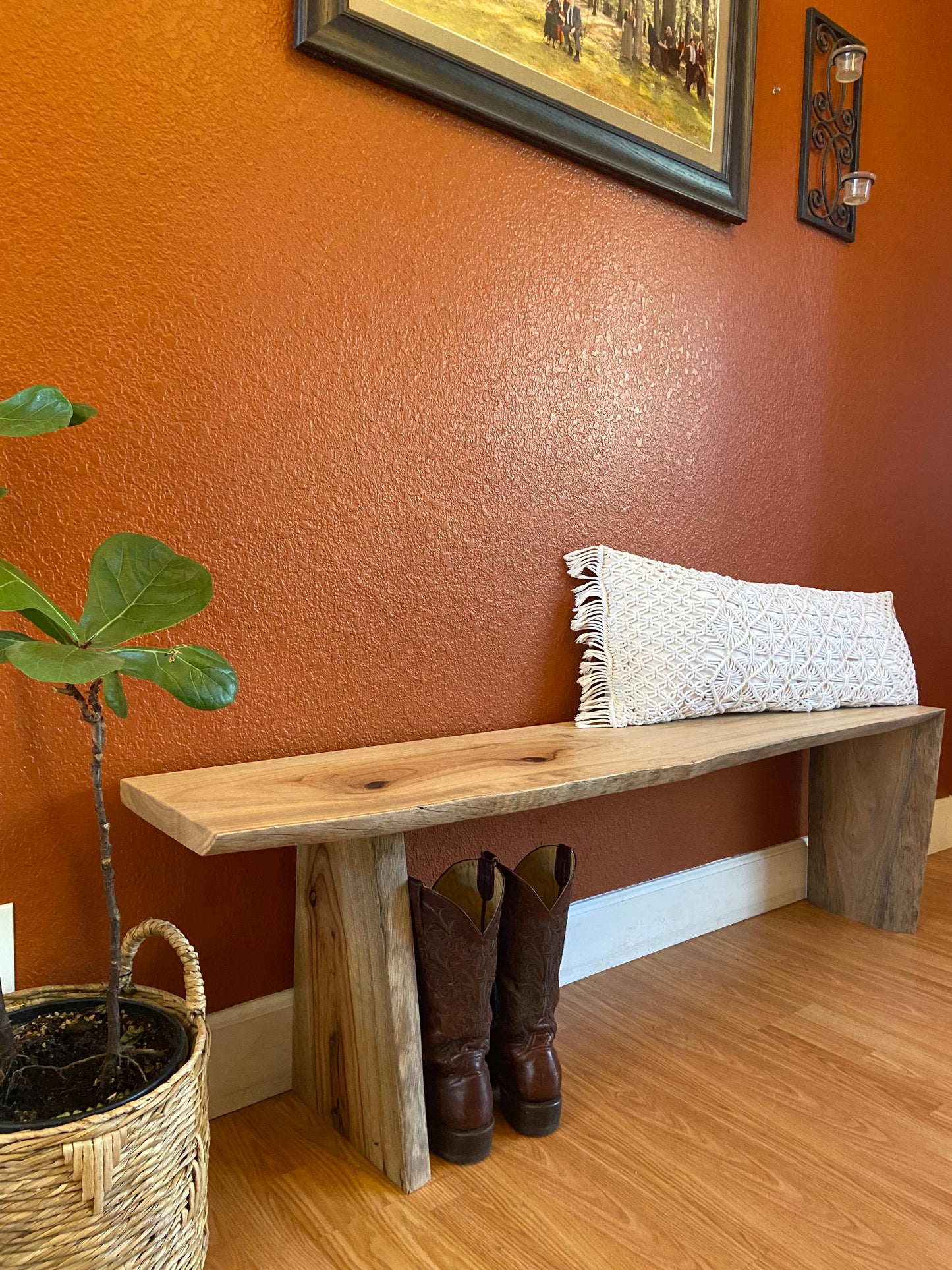 Rare Camphor Waterfall | Live Edge Accent | Entryway, Hall, Foyer, Bedroom, Office Furniture | One of a Kind |