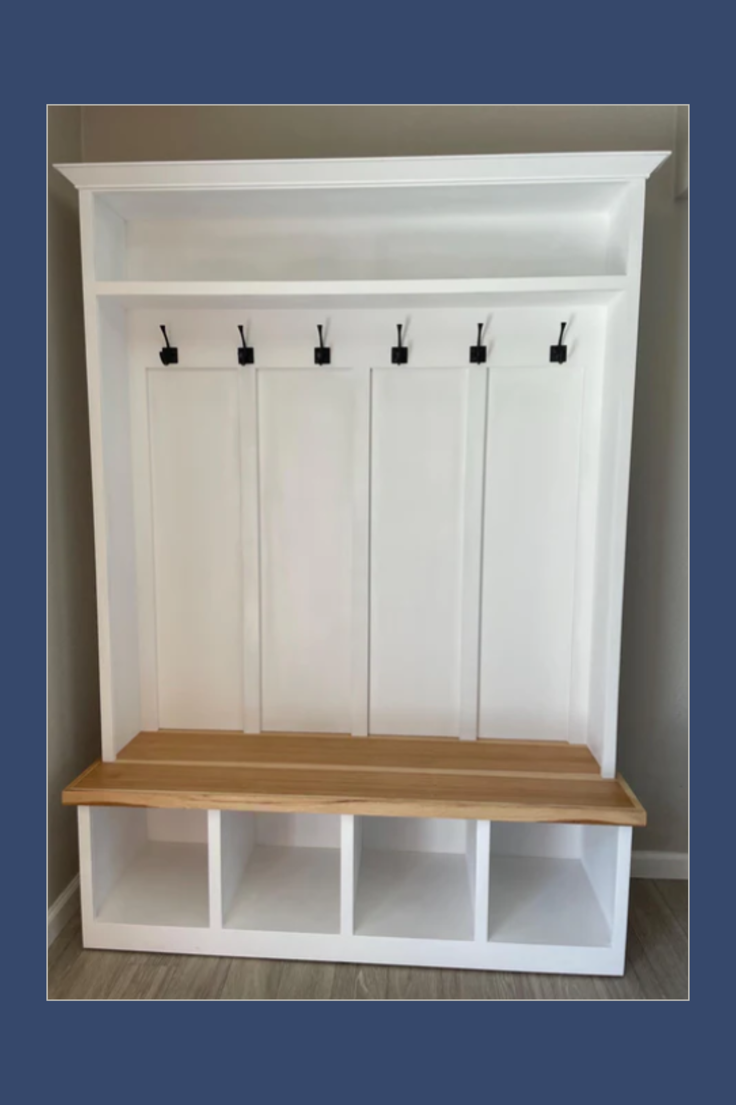 Painted Hall Tree for Entryway, Living & Mudroom