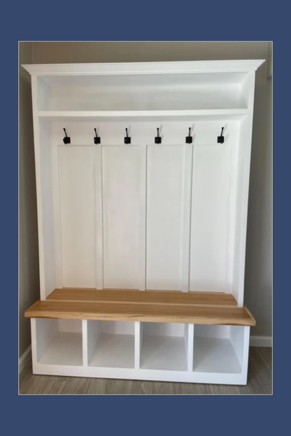 Painted Hall Tree for Entryway, Living & Mudroom