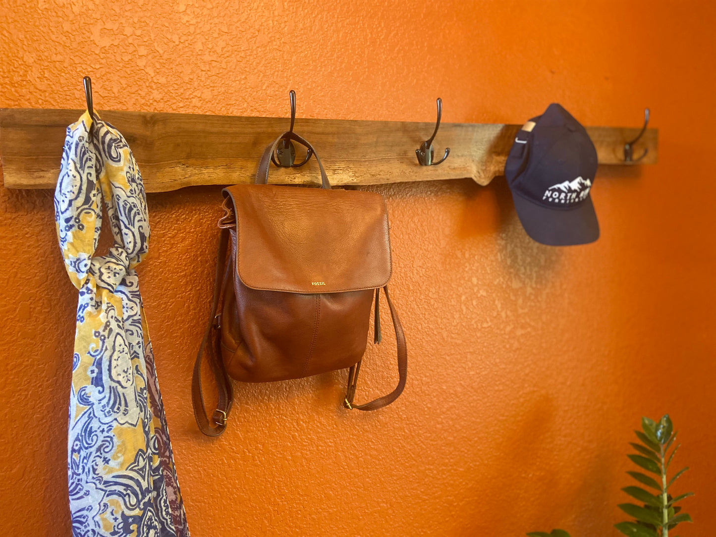 black_walnut_wall_rack_with_scarf_and_bag