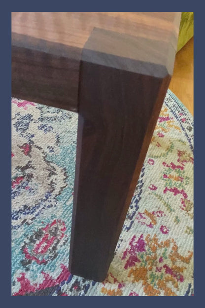 Black Walnut Slab Coffee Table with Bow Tie Inlay | Handcrafted Solid Wood Table