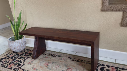Black Walnut Waterfall Bench | Live Edge Accent | Entryway, Hall, Foyer, Bedroom, Office Furniture | One of a Kind |